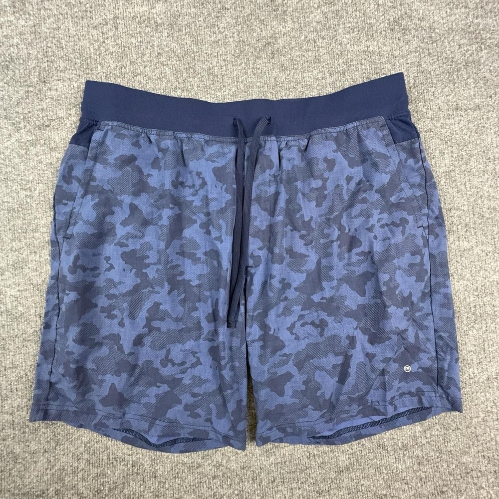 Perry Ellis Shorts Mens XL Blue Camo Mesh 9 Inseam Drawstring Gym Athletic